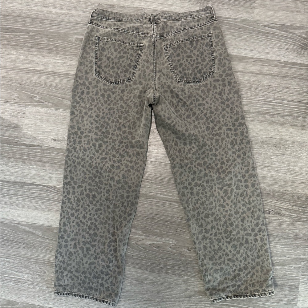 Washed faded leopard denim 90’s baggy Jeans - Picture 4 of 7